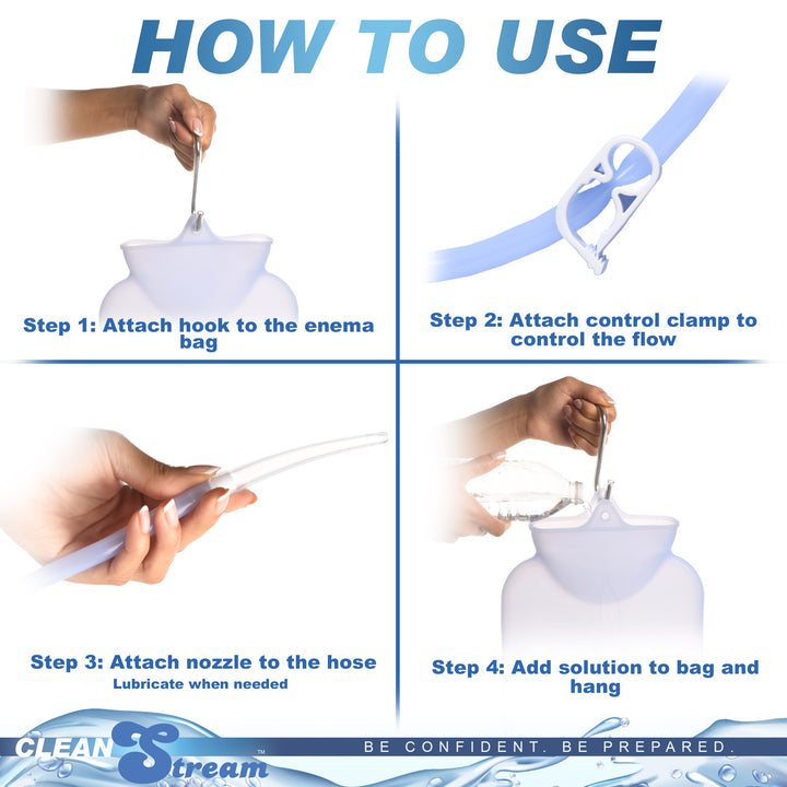 Silicone Open Flow Top Douche and Enema Bag