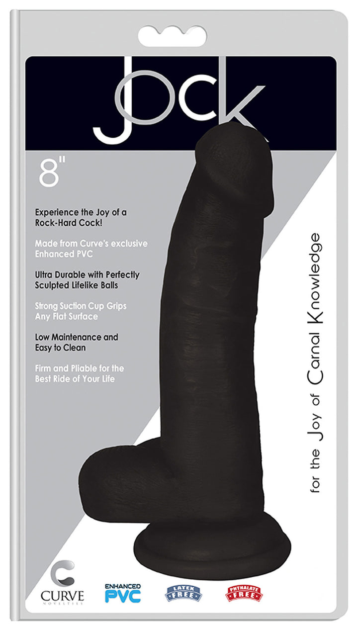 8 Inch Black Jock Realistic Dildo - Small Realistic Dildo - Lifelike Dildo