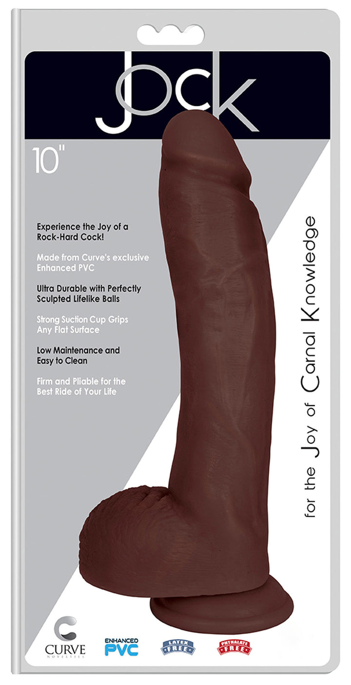 10 Inch Brown Jock Large Realistic Dildo - Huge Realistic Dildo - Extreme Dildo