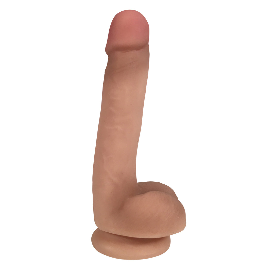 Easy Riders 7 Inch Dual Density Dildo with Balls in Tan