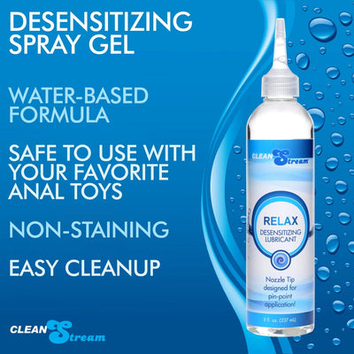 Lube Applicator Relax Desensitizing Lubricant With Nozzle Tip - 8 oz.