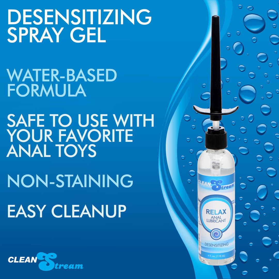 Lube Applicator CleanStream Relax Desensitizing Anal Lube with Injector Kit - 4 oz