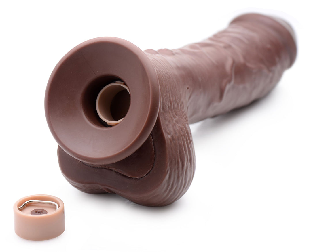 Dark 8.5 Inch Vibrating & Squirting Realistic Dildo w/ Remote & Suction Cup