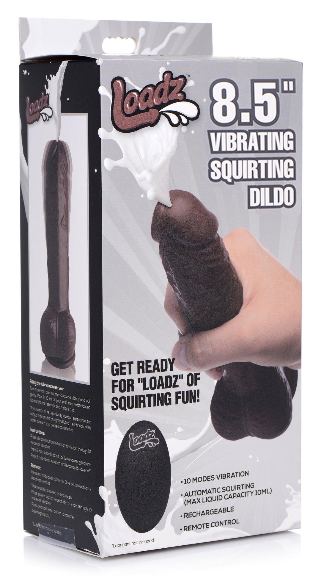 Dark 8.5 Inch Vibrating & Squirting Realistic Dildo w/ Remote & Suction Cup