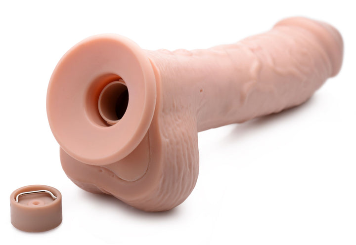 Light 8.5 Inch Vibrating & Squirting Realistic Dildo w/ Remote & Suction Cup