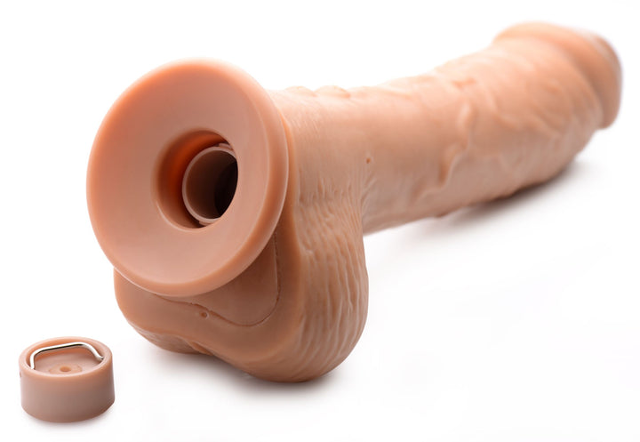 Medium 8.5 Inch Vibrating & Squirting Realistic Dildo w/ Remote & Suction Cup