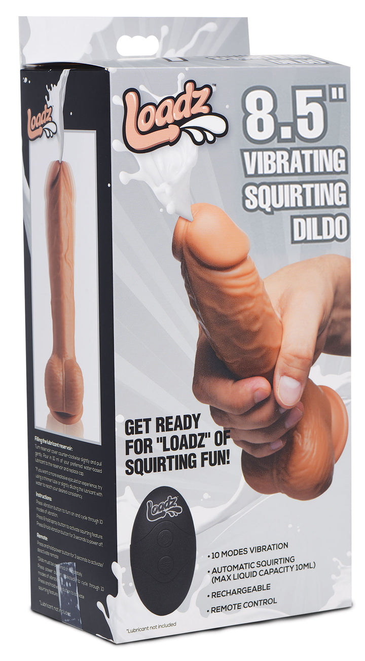 Medium 8.5 Inch Vibrating & Squirting Realistic Dildo w/ Remote & Suction Cup