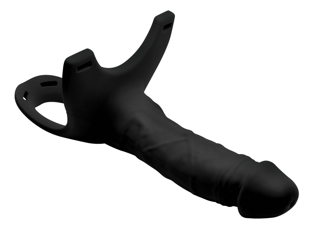 Hollow Silicone Dildo Strap-on in Black
