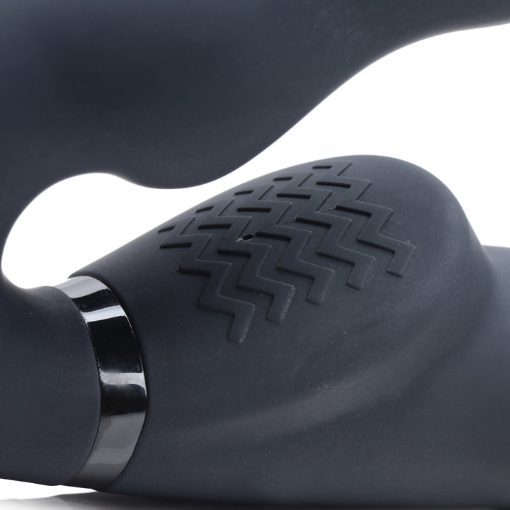 Black Ergo-Fit Twist Inflatable Vibrating Silicone Strapless Strap-On