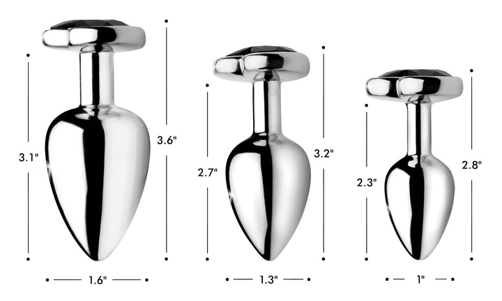 Heart Gem Anal Plug in Black Medium