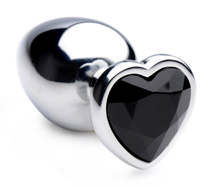 Heart Gem Anal Plug in Black Large