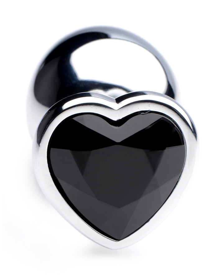 Heart Gem Anal Plug in Black Large
