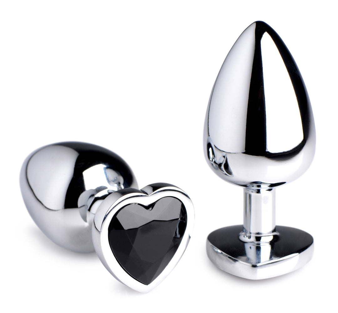 Heart Gem Anal Plug in Black Large