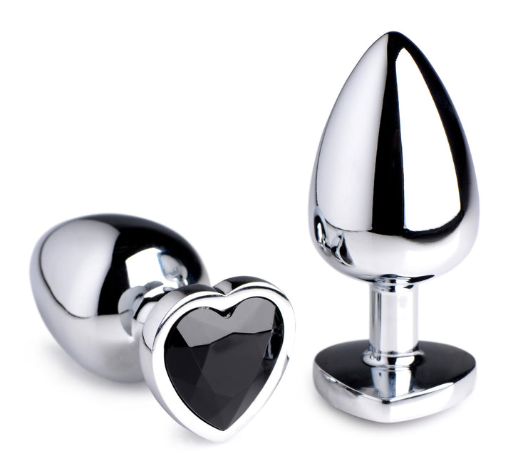 Heart Gem Anal Plug in Black Large