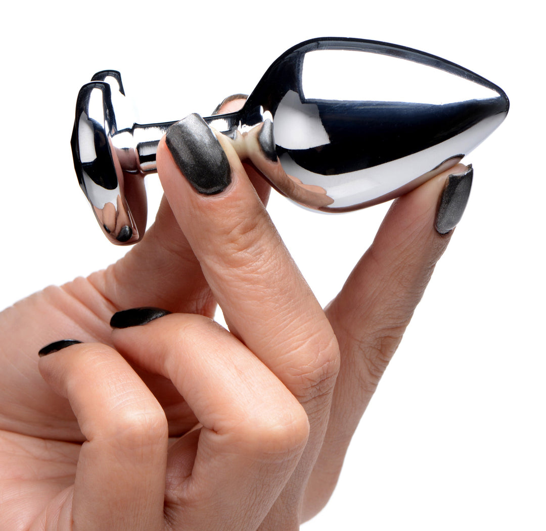 Heart Gem Anal Plug in Black Medium
