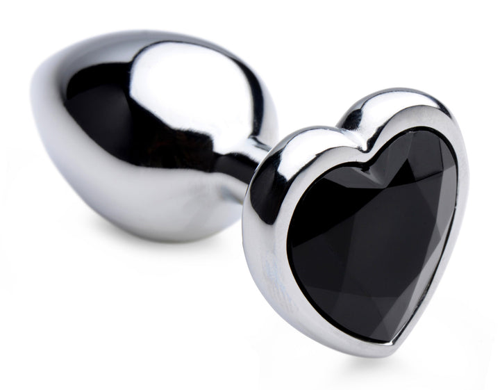 Heart Gem Anal Plug in Black Small