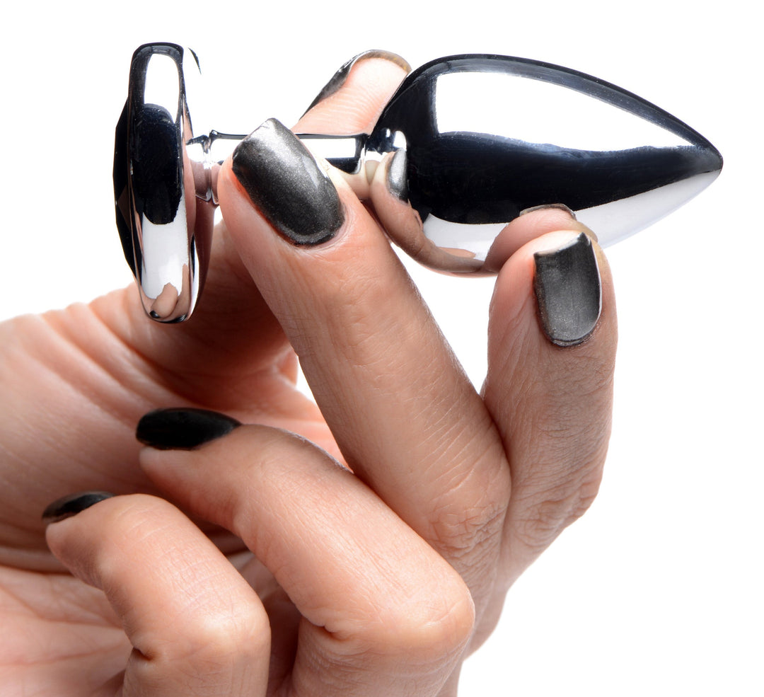Heart Gem Anal Plug in Black Small