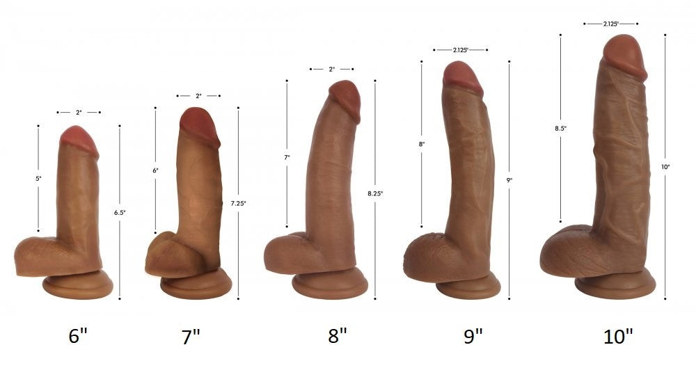 Jock Dark 10 Inch Bareskin Realistic Dildo w/ Suction Cup & Balls