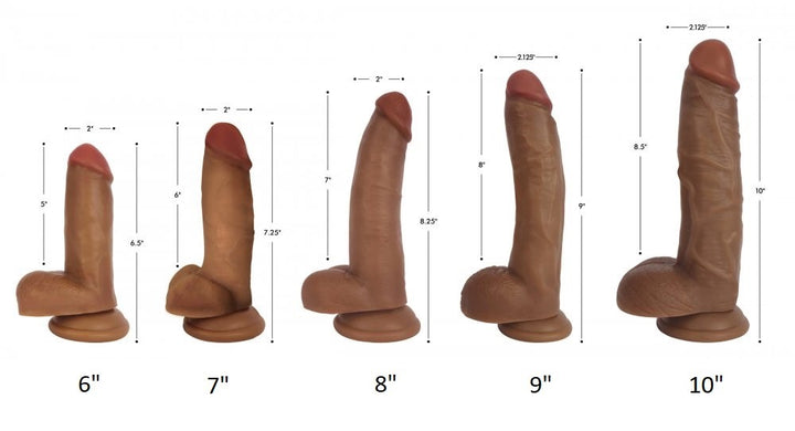 Jock Dark 10 Inch Bareskin Realistic Dildo w/ Suction Cup & Balls