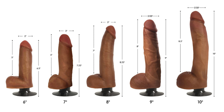 Jock Bareskin Vibrating Dildo with Balls in Dark 7 Inch