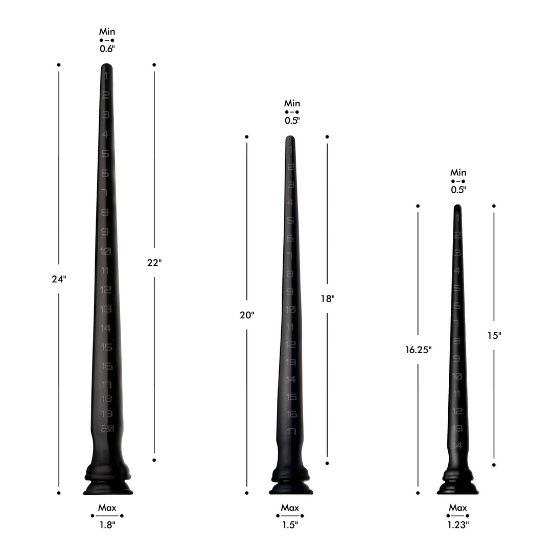 Black Silicone 22 Inch Tapered Anal Hose