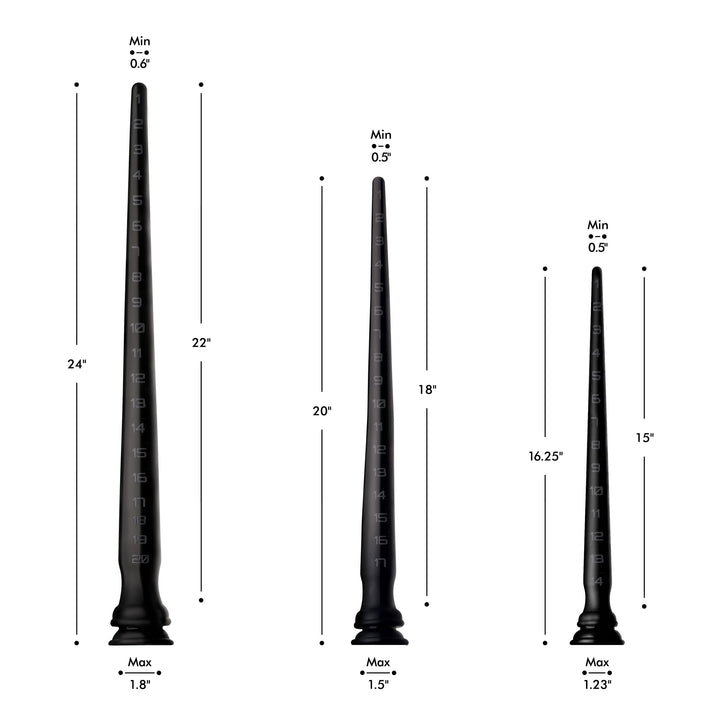 Black Silicone 22 Inch Tapered Anal Hose