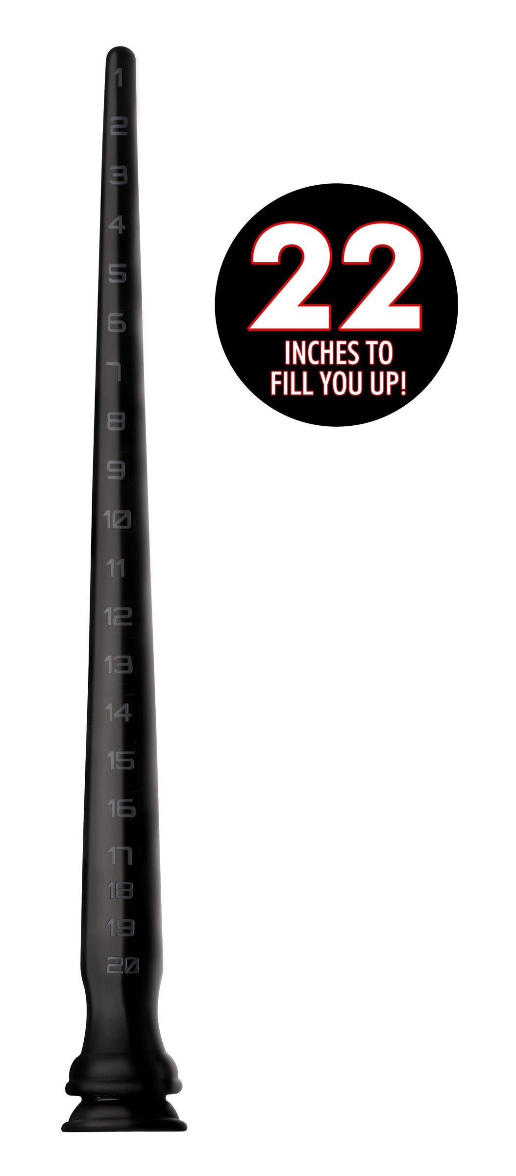 Black Silicone 22 Inch Tapered Anal Hose