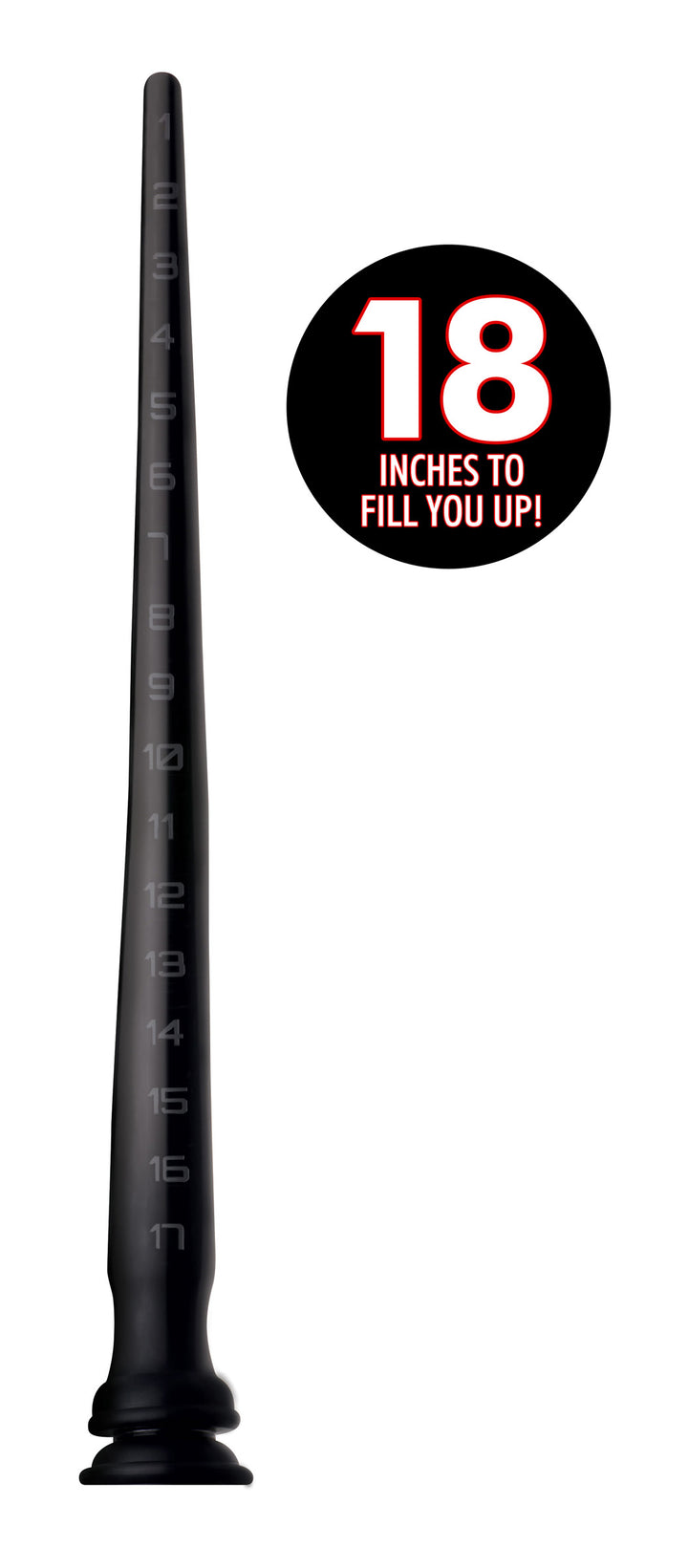 Black Silicone 18 Inch Tapered Anal Hose