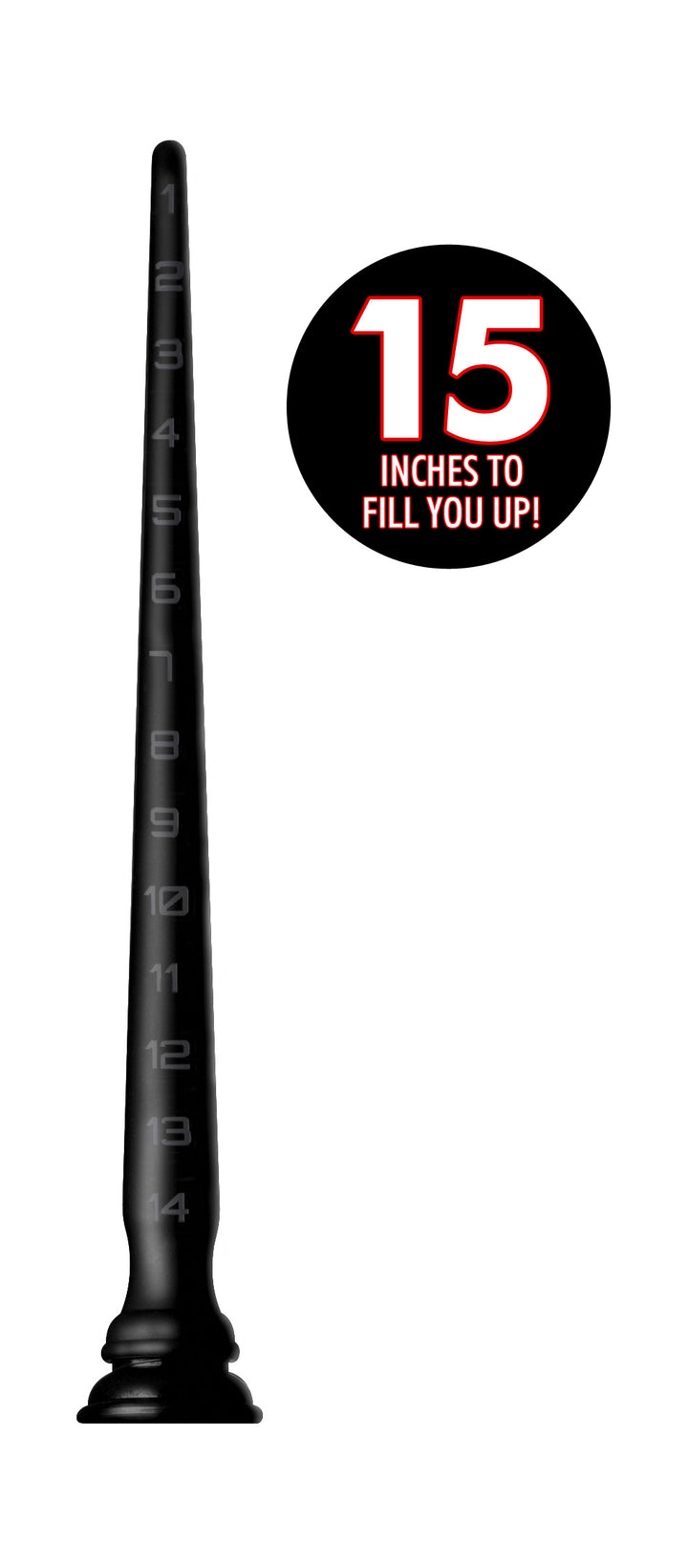 Black Silicone 15 Inch Tapered Anal Hose