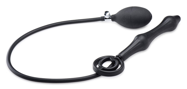 Devils Rattle Inflatable Silicone Anal Plug w/ Cock & Ball Ring