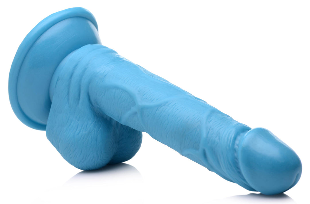 6.5 Inch Realistic Dildo with Balls - Blue