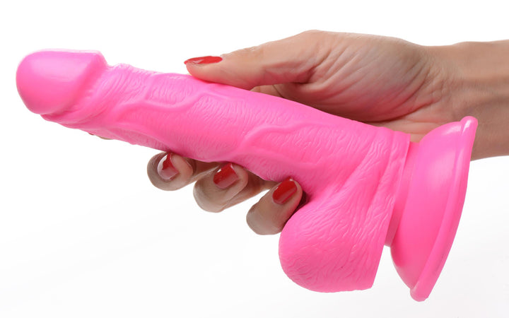 6.5 Inch Realistic Dildo with Balls - Pink