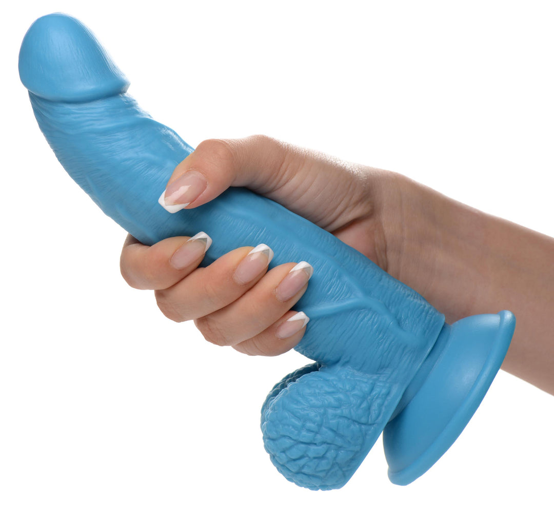 7.5 Inch Realistic Dildo with Balls - Blue