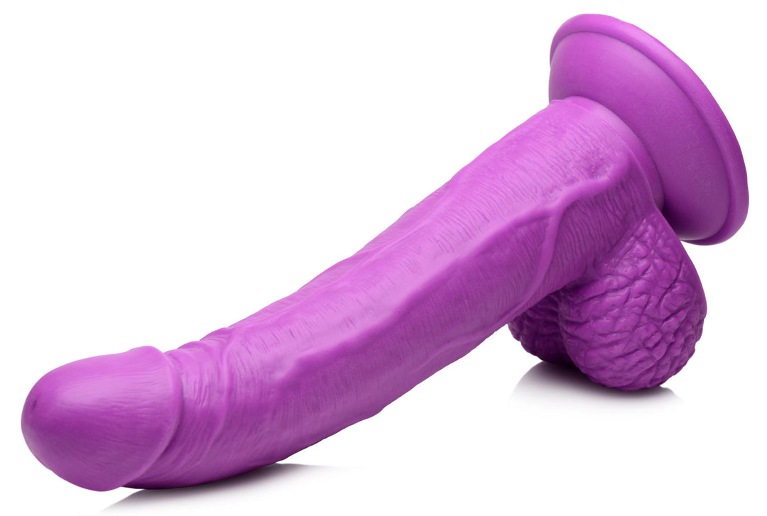 7.5 Inch Realistic Dildo with Balls - Purple