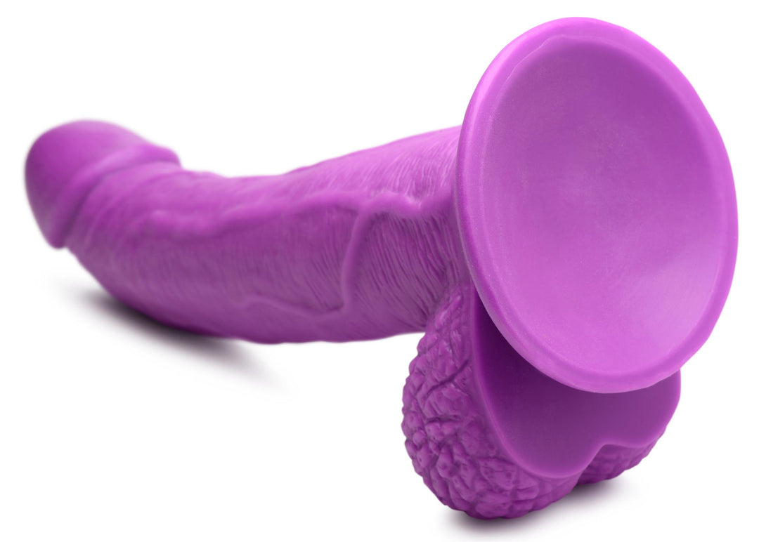 7.5 Inch Realistic Dildo with Balls - Purple
