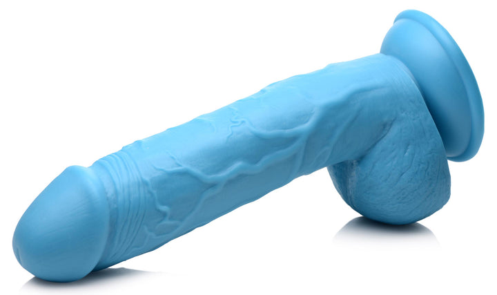 8.25 Inch Blue Realistic Dildo w/ Balls