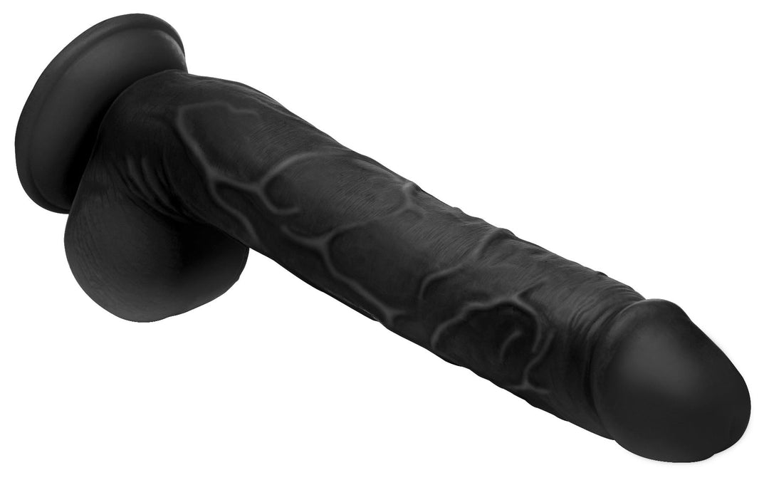 Black Long Logan 10 Inch Realistic Dildo w/ Suction Cup & Balls