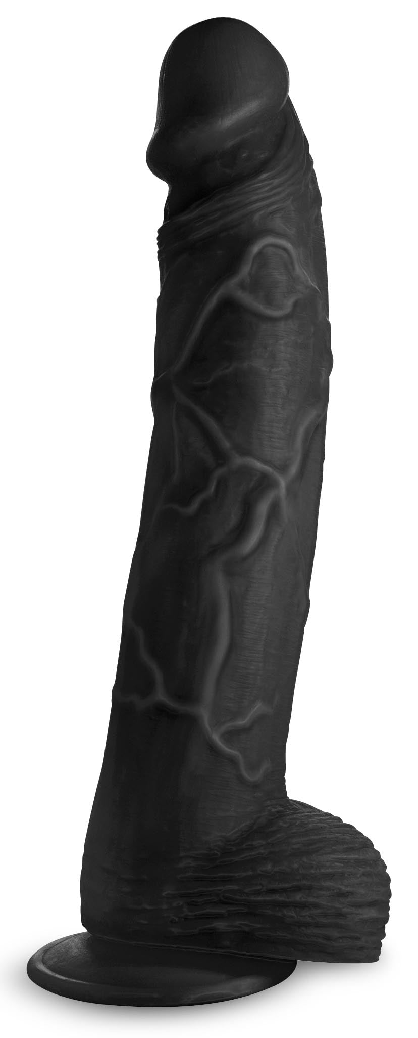 Black Hung Harry 11.75 Inch Realistic Dildo w/ Suction Cup & Balls