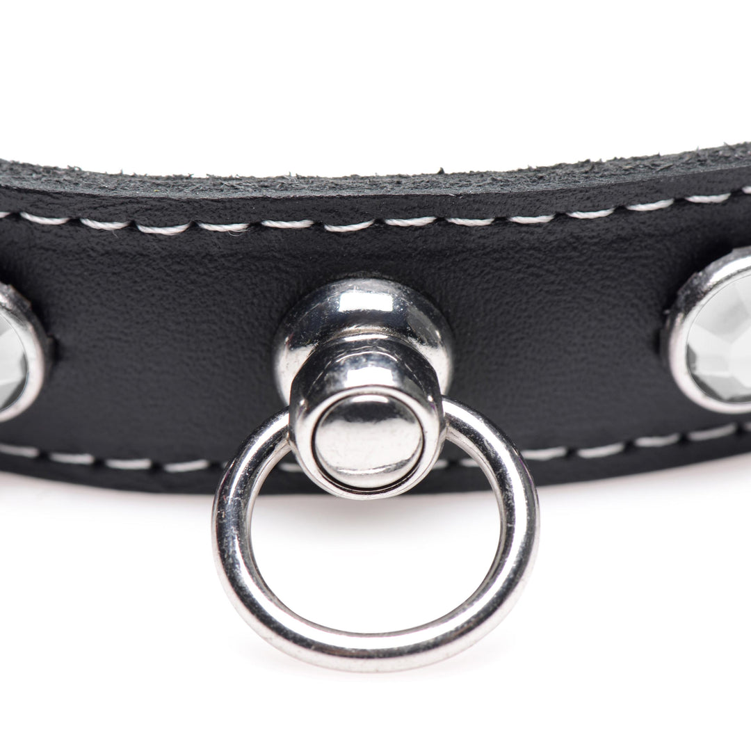 Bling Vixen Leather Choker with Rhinestones -