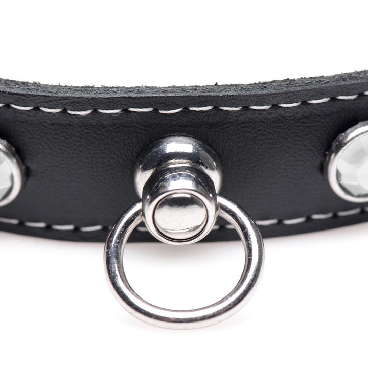 Bling Vixen Leather Choker with Rhinestones -