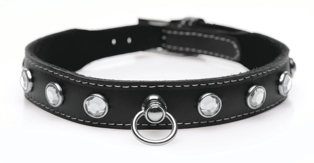 Bling Vixen Leather Choker with Rhinestones -