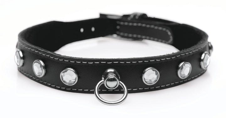 Bling Vixen Leather Choker with Rhinestones -