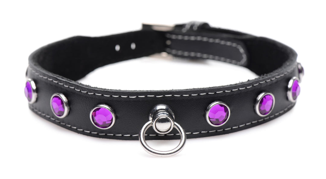 Bling Vixen Leather Choker with Rhinestones -