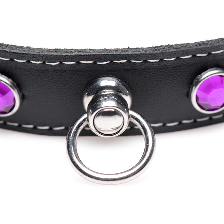 Bling Vixen Leather Choker with Rhinestones -