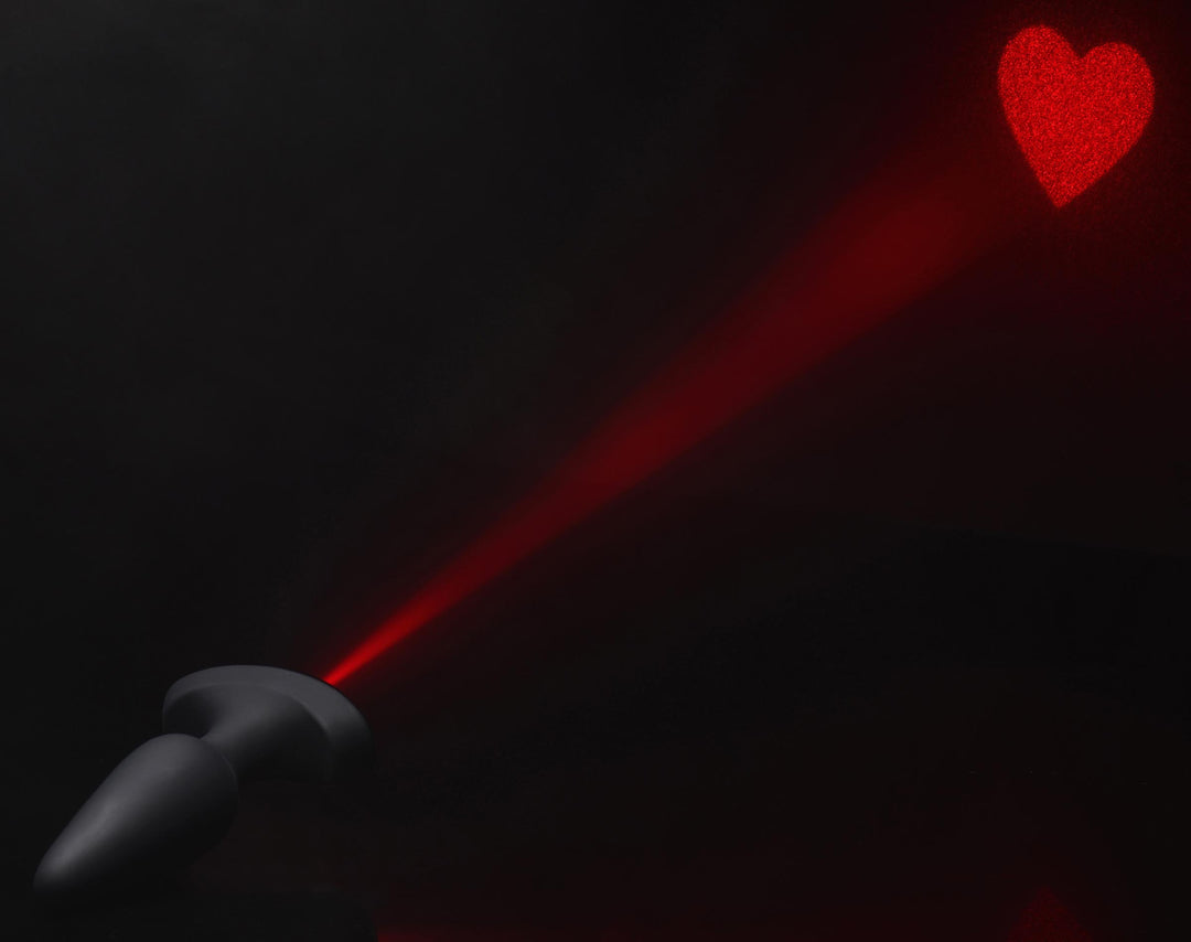 28X Laser Heart Silicone Anal Plug with Remote – Medium Booty Sparks