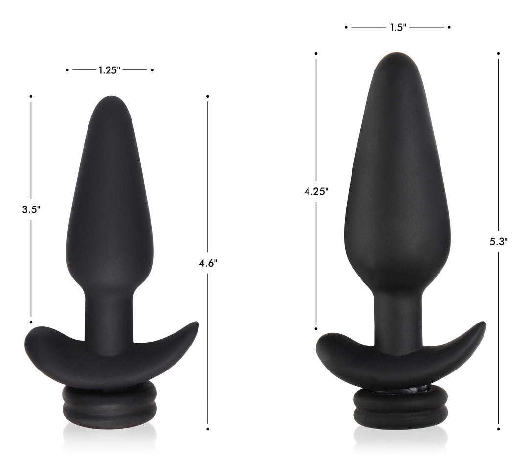 Interchangeable 10X Vibrating Silicone Anal Plug with Remote - Large Tailz