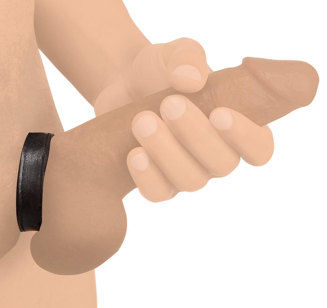 Leather and Velcro Cock Ring