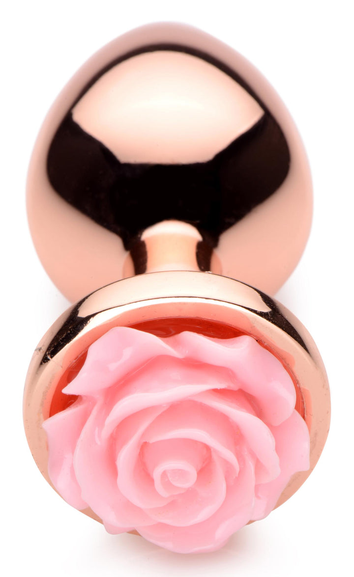 Rose Gold Anal Plug with Pink Flower - Medium Boory Sparks