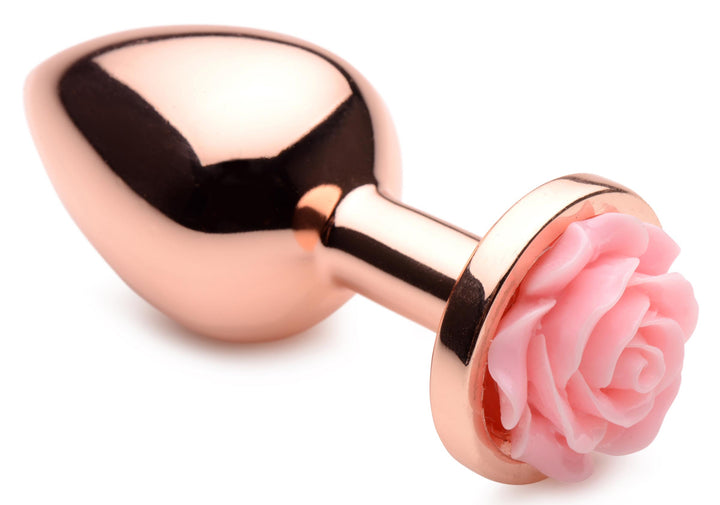 Rose Gold Anal Plug with Pink Flower - Medium Boory Sparks