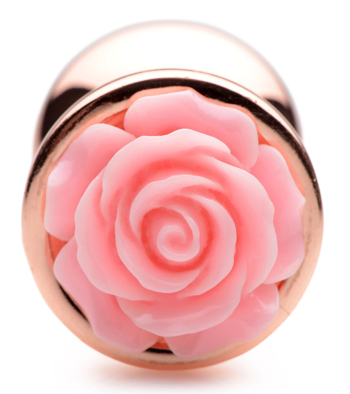 Rose Gold Anal Plug with Pink Flower - Medium Boory Sparks
